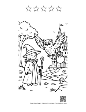 Thumbnail: Free Magic Wizard Printable and 5 Star Outline