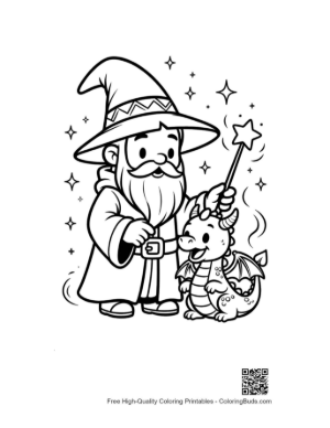 Thumbnail: Magic Wizard Coloring Sheet Printable