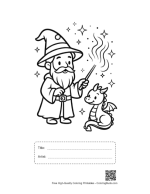Thumbnail: Magic Wizard Printable with Title and Artist Box
