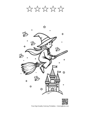 Thumbnail: Magic Wizard to Color Printable and 5 Star Outline