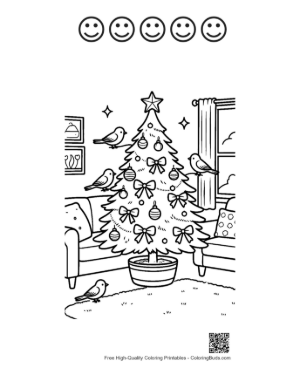 Thumbnail: Cute Christmas Tree Printable and 5 Happy Face Outline