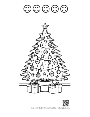 Thumbnail: Cute Christmas Tree Printable and 5 Happy Face Outline