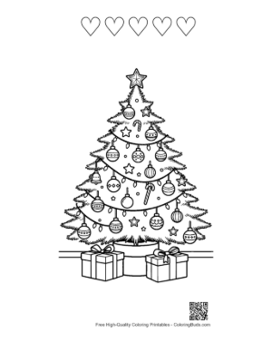 Thumbnail: Cute Christmas Tree Printable and 5 Heart Outline