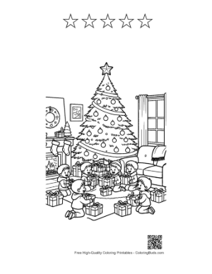 Thumbnail: Cute Christmas Tree Printable and 5 Star Outline