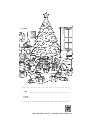 Thumbnail: Cute Christmas Tree Printable with Title and Artist Box