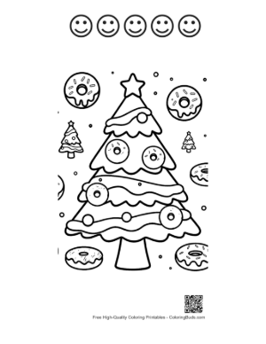 Thumbnail: Download Christmas Tree for Kids Printable and 5 Happy Face Outline