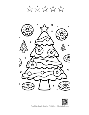Thumbnail: Download Christmas Tree for Kids Printable and 5 Star Outline