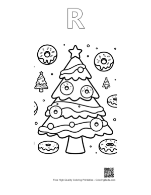 Thumbnail: Download Christmas Tree for Kids Printable Outline Alphabet R