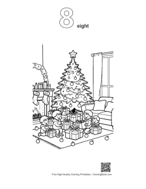 Thumbnail: Download Christmas Tree to Color Printable Outline Number 8