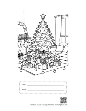 Thumbnail: Download Christmas Tree to Color Printable with Title and Artist Box