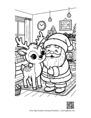 Thumbnail: Cute Reindeer Coloring Page Printable