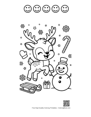 Thumbnail: Download Reindeer for Kids Printable and 5 Happy Face Outline