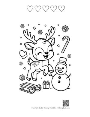 Thumbnail: Download Reindeer for Kids Printable and 5 Heart Outline