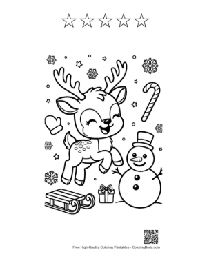 Thumbnail: Download Reindeer for Kids Printable and 5 Star Outline
