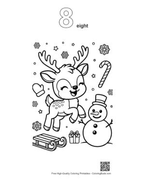 Thumbnail: Download Reindeer for Kids Printable Outline Number 8