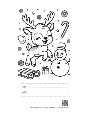 Thumbnail: Download Reindeer for Kids Printable with Title and Artist Box