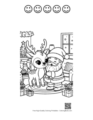 Thumbnail: Download Reindeer Printable and 5 Happy Face Outline
