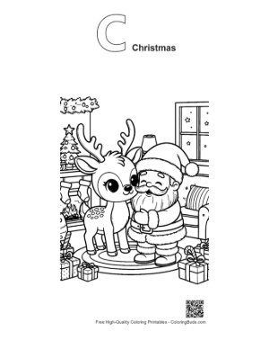 Thumbnail: Download Reindeer Printable Outline Alphabet C Christmas