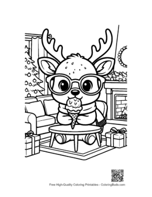 Thumbnail: Easy Reindeer Coloring Sheet Printable