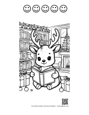 Thumbnail: Easy Reindeer for Kids Printable and 5 Happy Face Outline