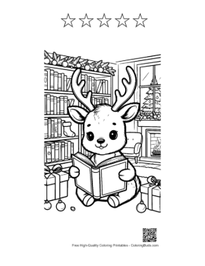 Thumbnail: Easy Reindeer for Kids Printable and 5 Star Outline