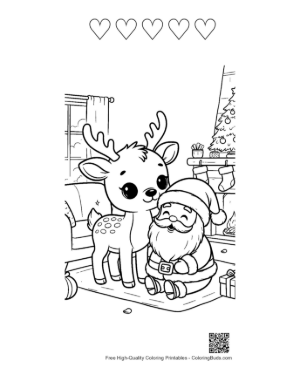 Thumbnail: Easy Reindeer Printable and 5 Heart Outline