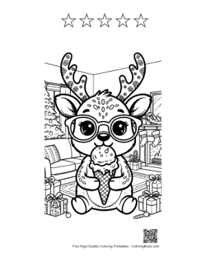 Thumbnail: Easy Reindeer Printable and 5 Star Outline