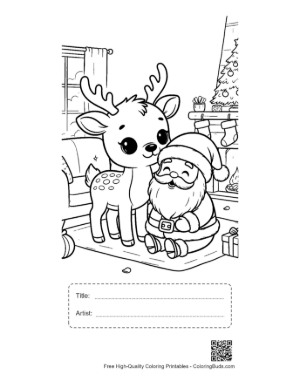 Thumbnail: Easy Reindeer Printable with Title and Artist Box