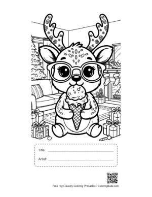 Thumbnail: Easy Reindeer Printable with Title and Artist Box