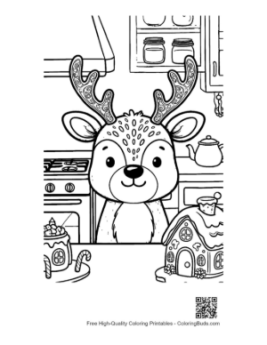 Thumbnail: Free Reindeer to Color Printable