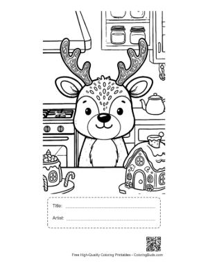 Thumbnail: Free Reindeer to Color Printable with Title and Artist Box
