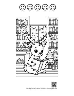 Thumbnail: Reindeer for Kids Printable and 5 Happy Face Outline