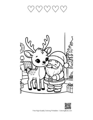Thumbnail: Reindeer for Kids Printable and 5 Heart Outline