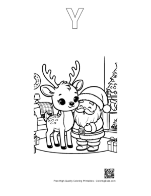 Thumbnail: Reindeer for Kids Printable Outline Alphabet Y