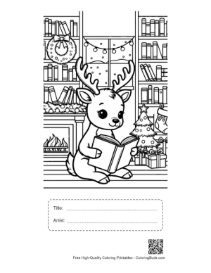 Thumbnail: Reindeer for Kids Printable with Title and Artist Box