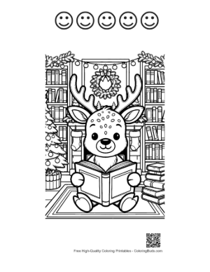 Thumbnail: Reindeer Printable and 5 Happy Face Outline