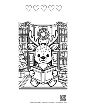 Thumbnail: Reindeer Printable and 5 Heart Outline