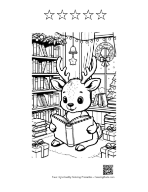 Thumbnail: Reindeer Printable and 5 Star Outline