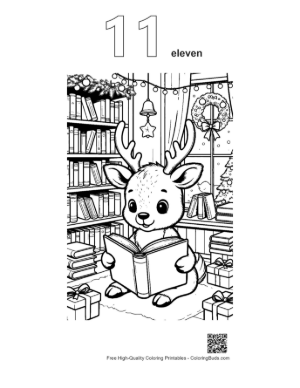 Thumbnail: Reindeer Printable Outline Number 11