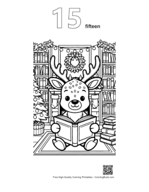 Thumbnail: Reindeer Printable Outline Number 15