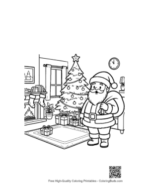 Thumbnail: Cute Santa Claus to Color Printable