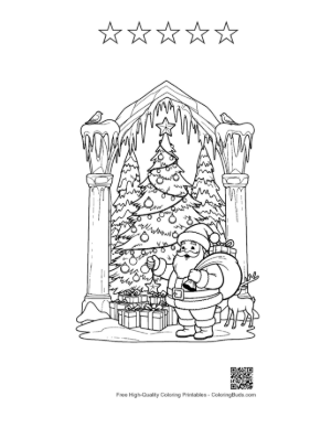 Thumbnail: Easy Santa Claus for Kids Printable and 5 Star Outline