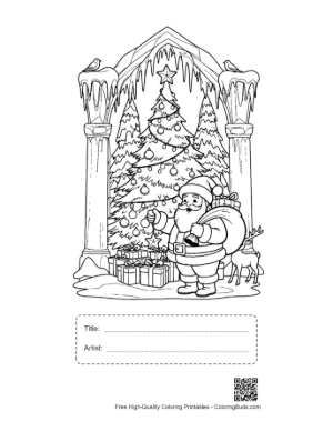 Thumbnail: Easy Santa Claus for Kids Printable with Title and Artist Box