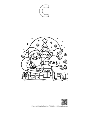 Thumbnail: Santa Claus to Color Printable Outline Alphabet C
