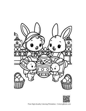 Thumbnail: Bunny Family Having Fun with Easter Crafting Printable