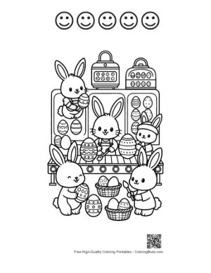 Thumbnail: Cute Easter Bunny Printable and 5 Happy Face Outline