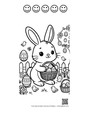 Thumbnail: Cute Easter Bunny Printable and 5 Happy Face Outline