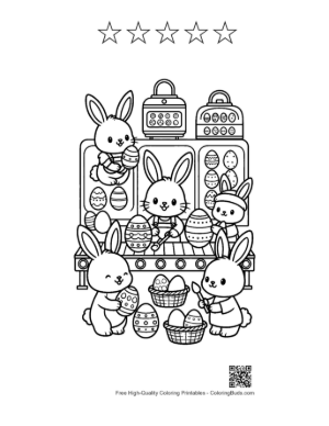 Thumbnail: Cute Easter Bunny Printable and 5 Star Outline