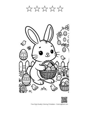 Thumbnail: Cute Easter Bunny Printable and 5 Star Outline