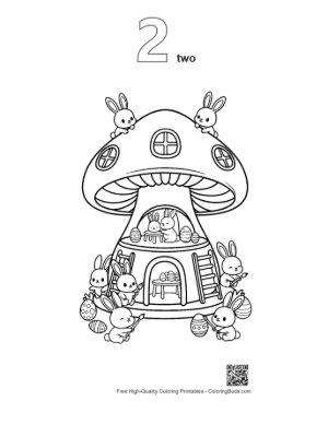Thumbnail: Download Easter Bunny to Color Printable Outline Number 2